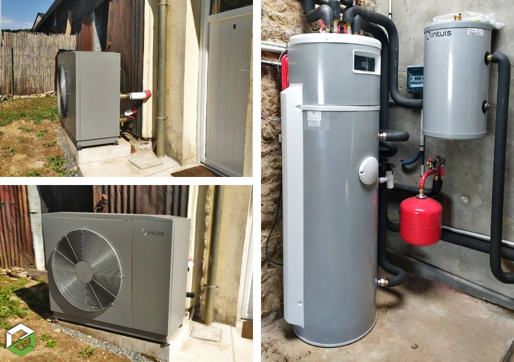 remplacement d'une chaudière fioul par une pompe à chaleur air eau intuis hti70 11kw mono avec production d'eau chaude