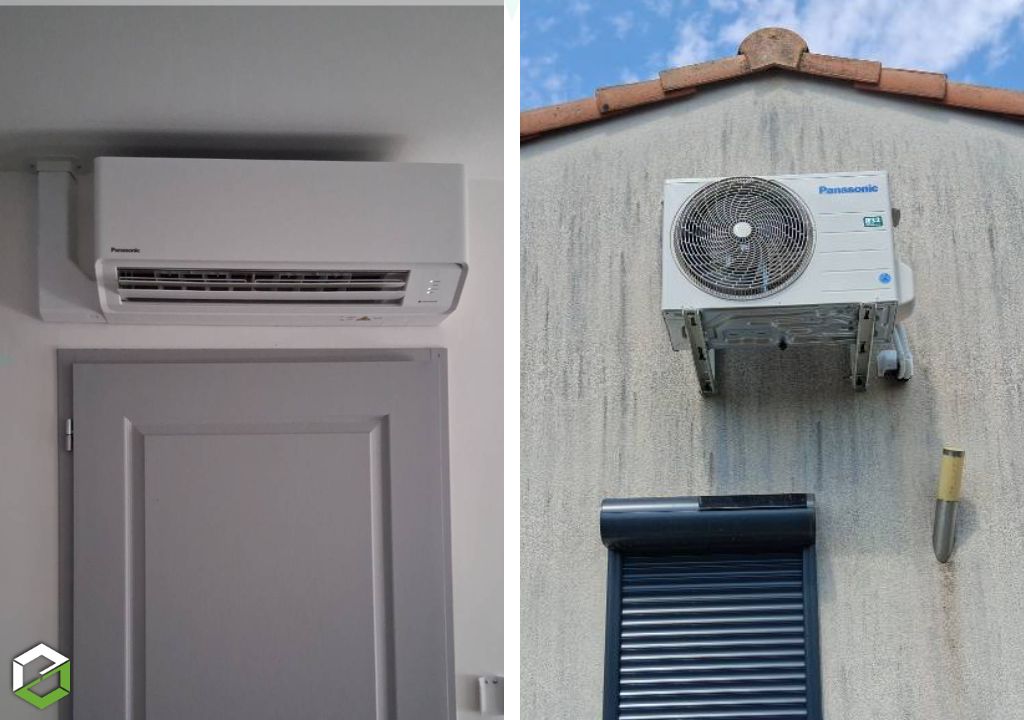 installation d'une climatisation réversible de marque panasonic
