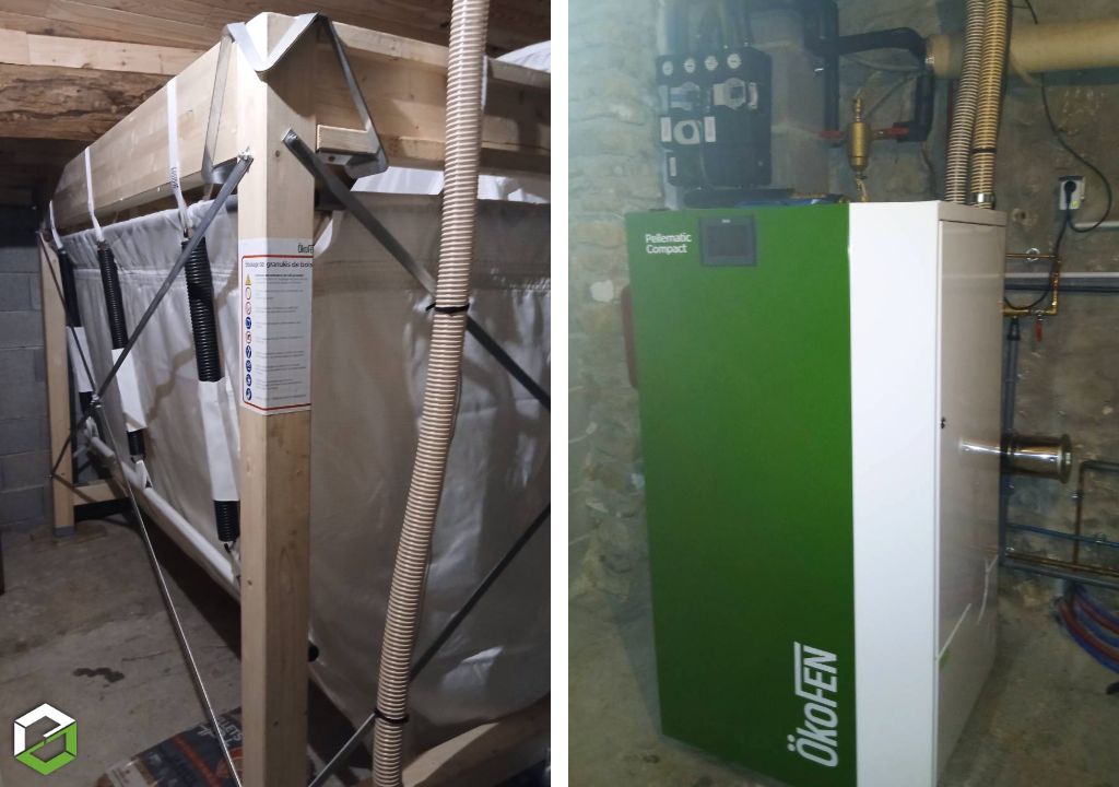 installation d'une chaudière à granules de bois okofen pellematic compact de 18 kw