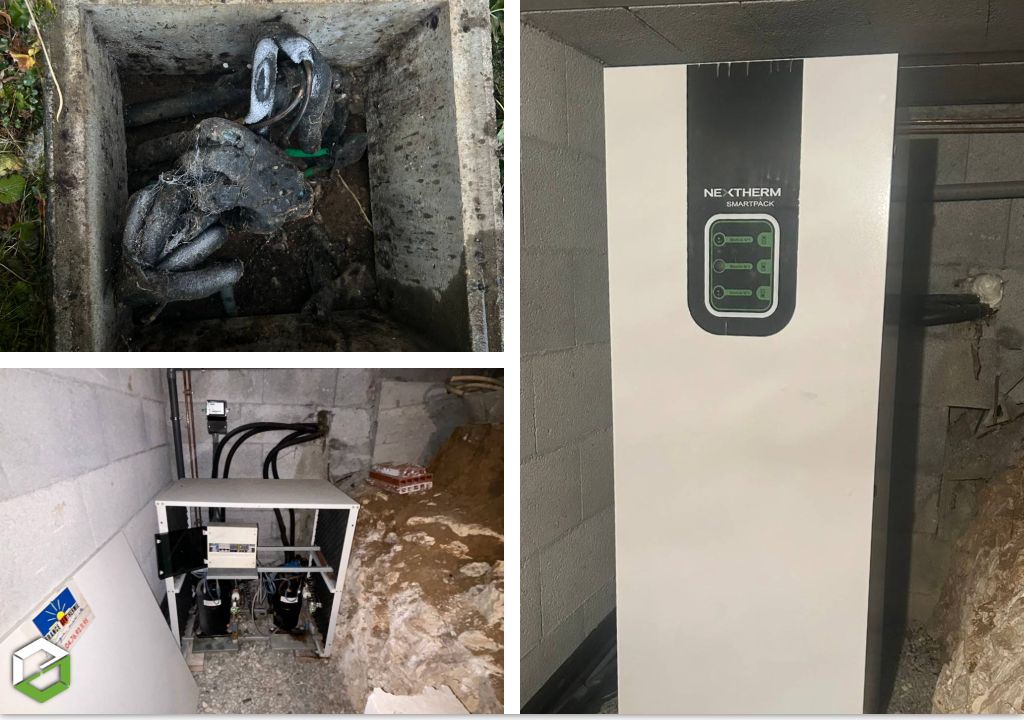 remplacement d’une ancienne pompe à chaleur france geothermie gaz/gaz fonctionnant au r22 par une pompe à chaleur gaz/gaz nextherm au r454c