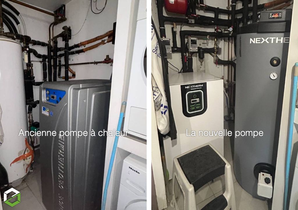 remplacement d'une pompe à chaleur géothermique eau/eau france géothermie
