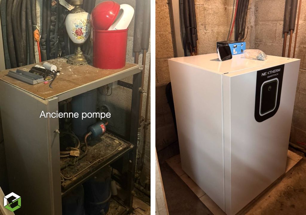 remplacement d'une pompe à chaleur géothermique sofath 