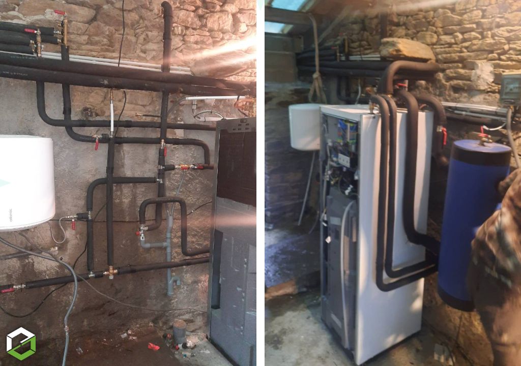 ​Installation d'une pompe a chaleur COMPRESS 7000 de la marque BOSCH