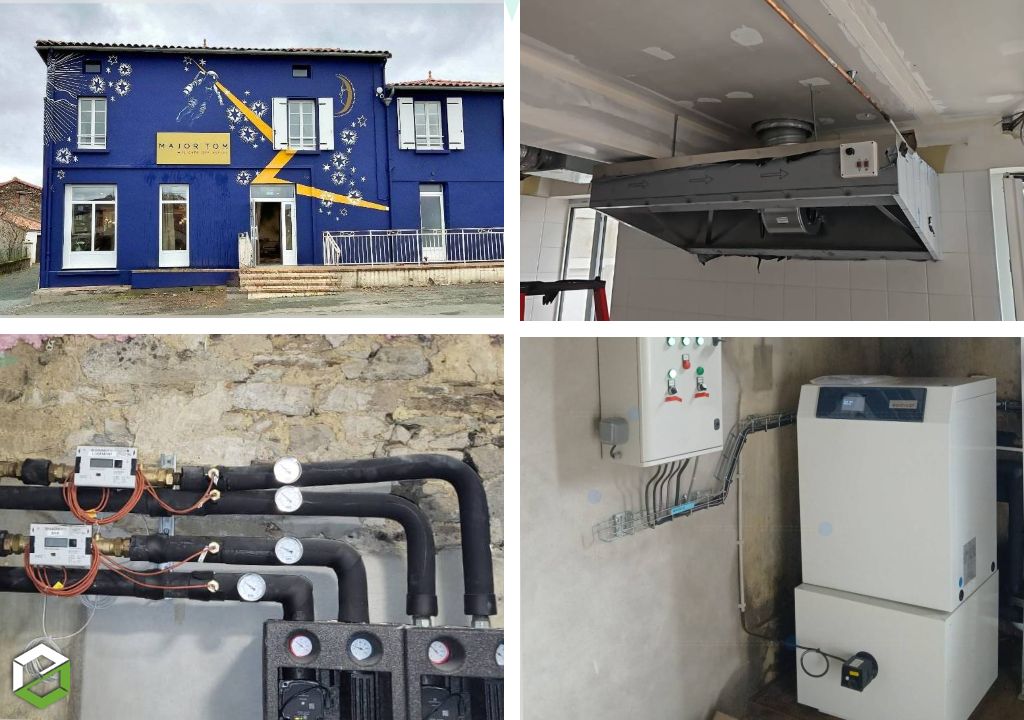 Installation d'une pompe à chaleur géothermique, rénovation des réseaux de plomberie et de ventilation