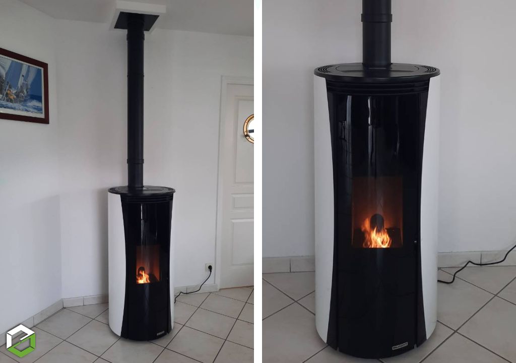 Consultez la chantier : installation d’un poêle à granulés palazzetti ecofire emily 9 us 