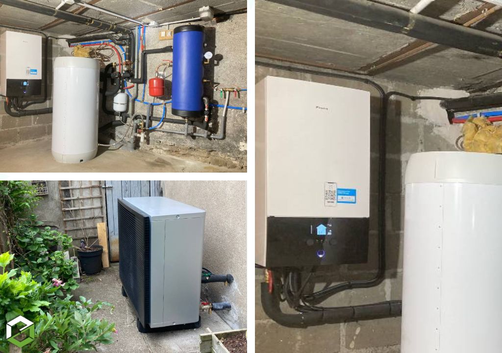 Consultez la chantier : installation d'une pompe à chaleur chauffage et eau chaude sanitaire en remplacement d'une chaudière fioul