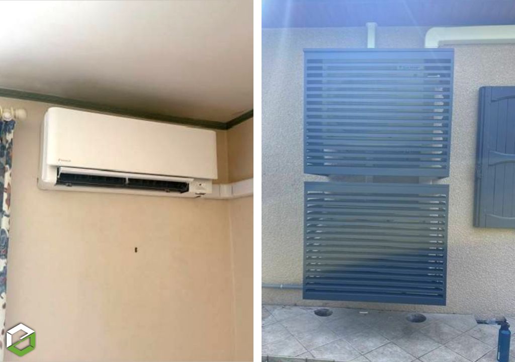 Installation climatisations réversibles Daikin + unités intérieures compactes, élégantes & silencieuses Stylish 