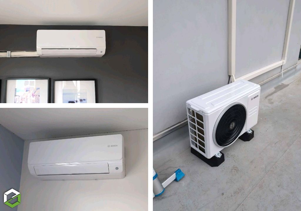 Consultez la chantier : installation d'une climatisation réversible bi-split bosch climate 6000i