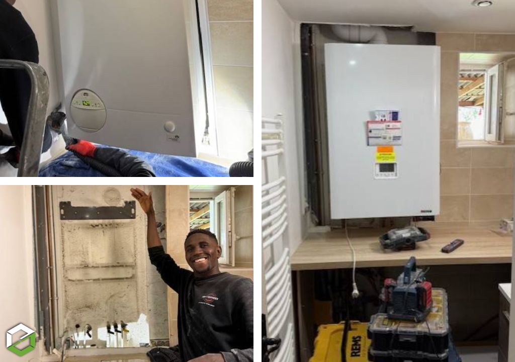 Installation d'une chaudière GAZ Frisquet avec production d'eau chaude - entreprise RGE Professionel du Gaz