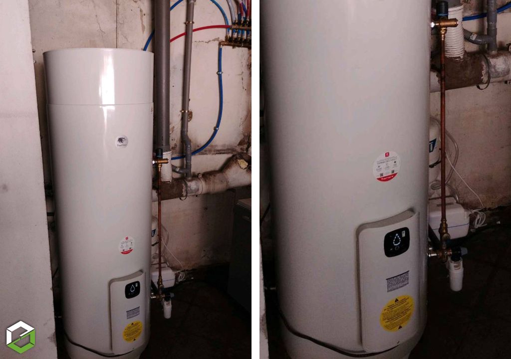 Installation d'un ballon thermodynamique 300 litres pour une grande famille - artisan RGE QualiPAC