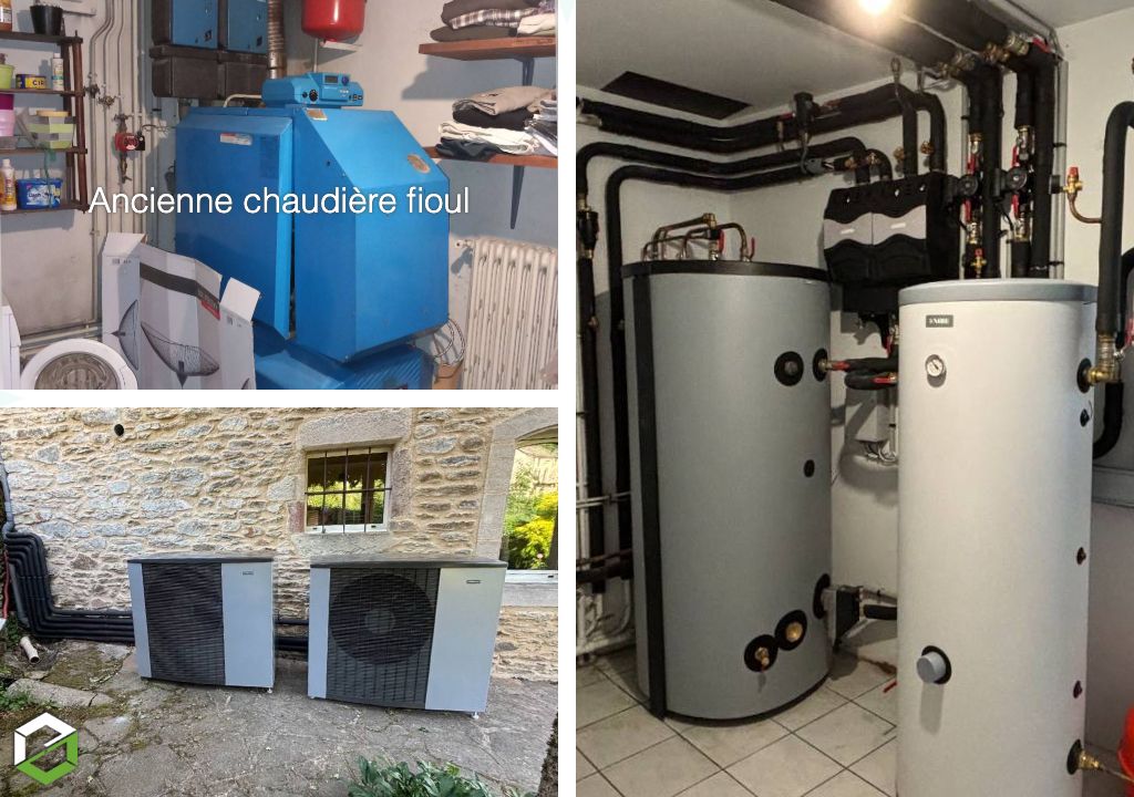 remplacement d’une chaudière fioul par deux pompes à chaleur nibe f2120-20 en cascade