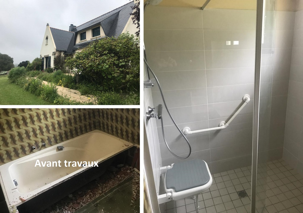 Consultez la chantier : rénovation d'une salle d'eau: remplacement d'une baignoire par une douche à l'italienne