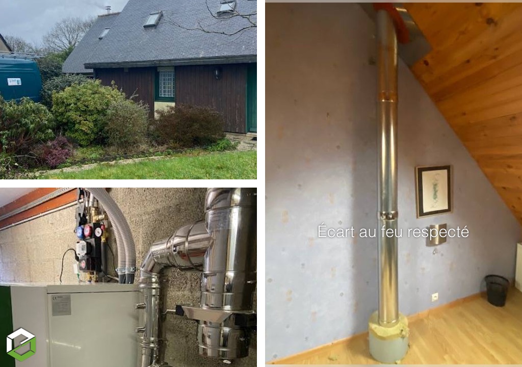 Création d'un conduit de fumée suite à l'installation d'une chaudière à granulés de bois