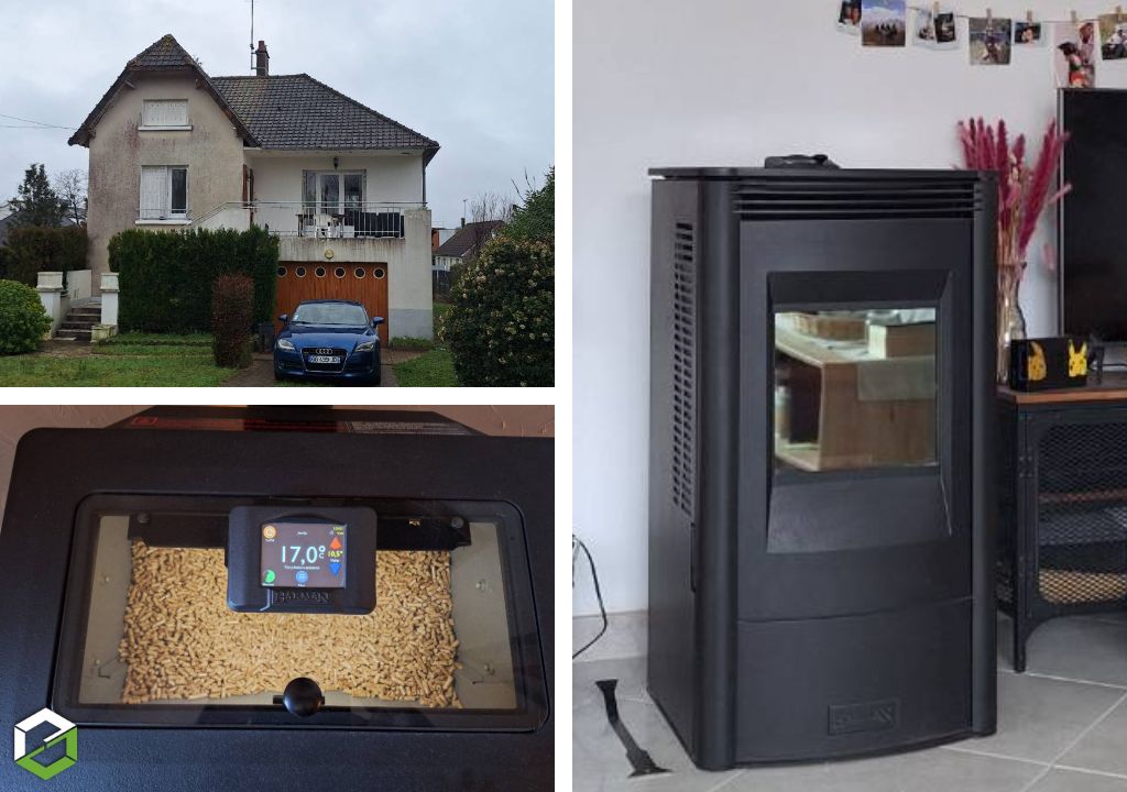 Installation d'un poêle à granulés de bois (pellet) HARMAN - HELIOSOLIS RGE QUALIBOIS