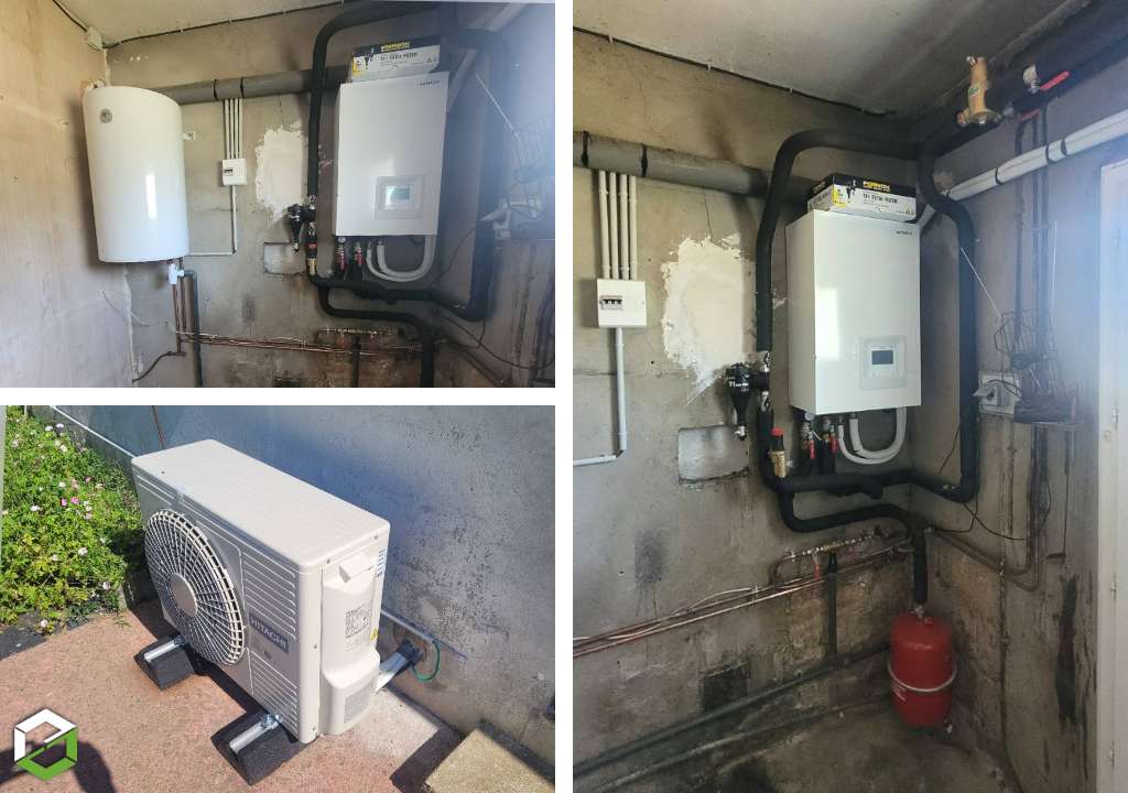 Installation d'une pompe à chaleur air/eau HITACHI - RGE QualiPAC