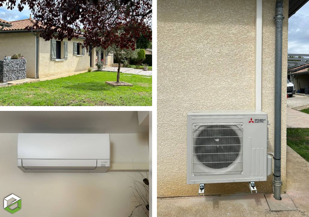 Installation d'une climatisation réversible MITSUBISHI ELECTRIC - installateur RGE QualiPAC