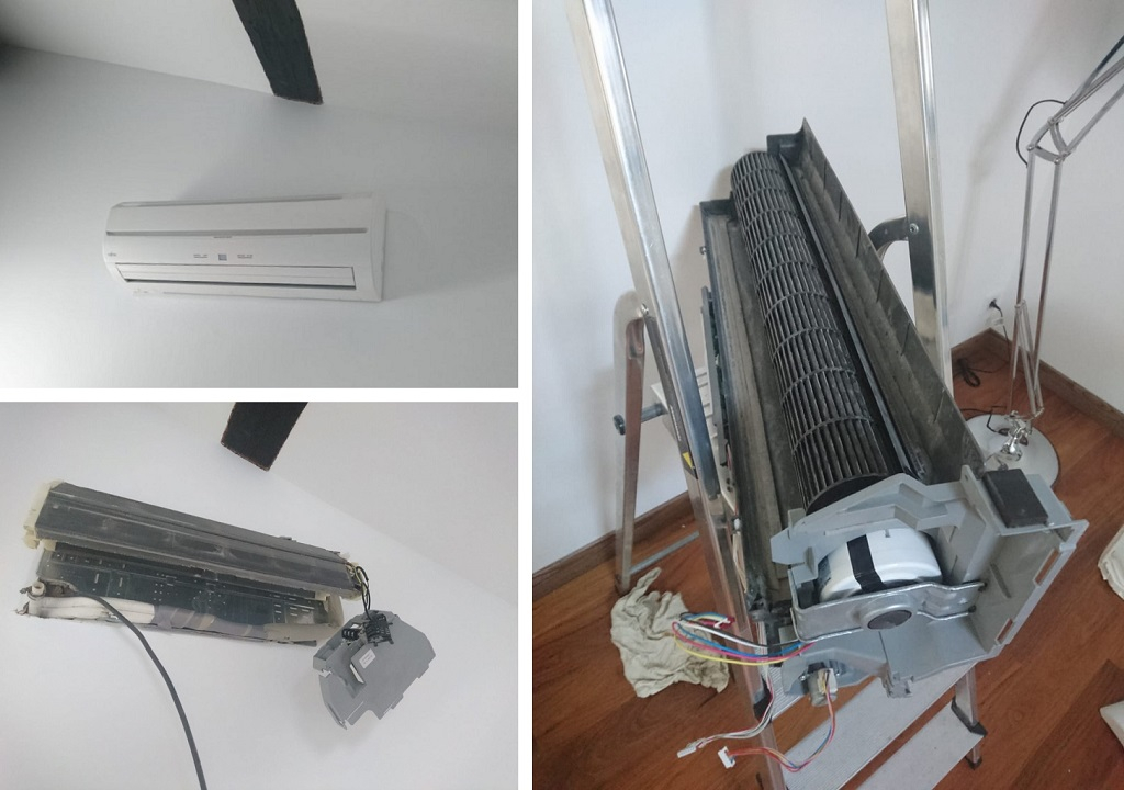 Ets Aquitaine Géothermie : Entretien de clim panasonic > remplacement du moteur de ventilation 