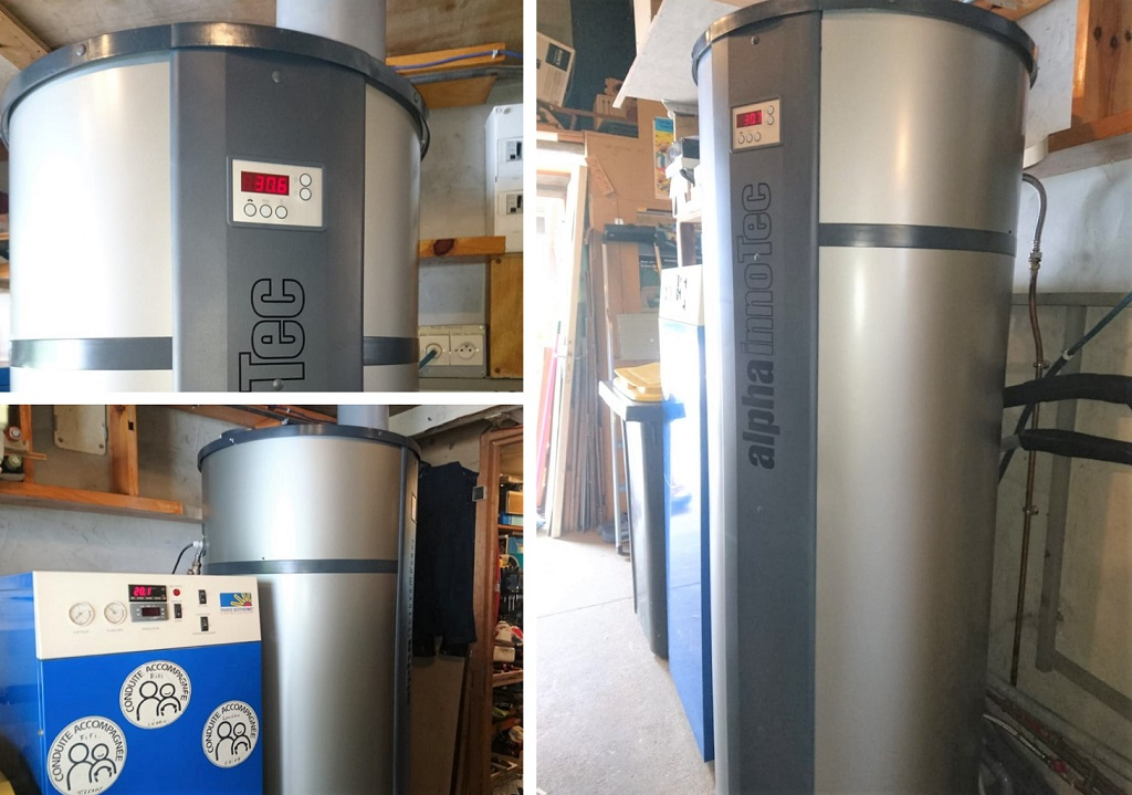 Ets Aquitaine Géothermie : Remplacement d'un vieux cumulus France Géothermie par un chauffe eau thermodynamique de Alpha Innotec