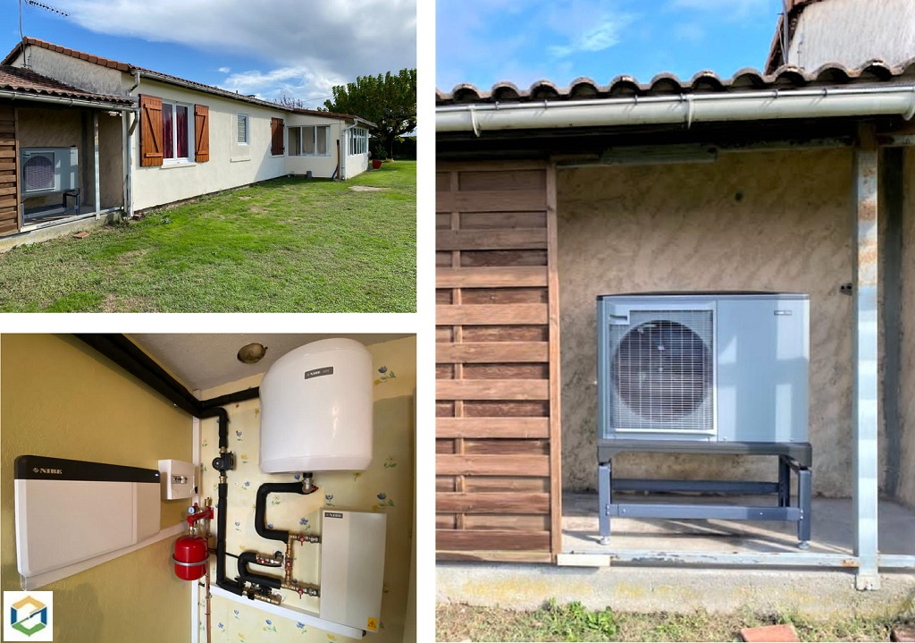 Remplacement vieille chaudiére fuel par une pompe à chaleur air/eau NIBE + RGE = MA PRIME RÉNOV-Gironde (33)