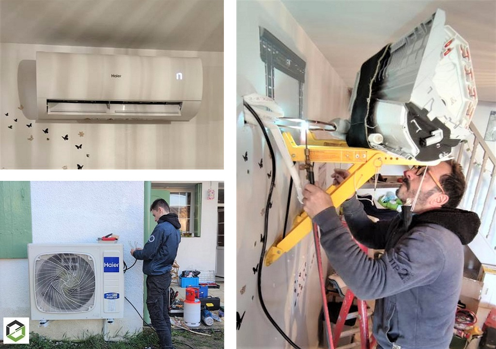 Ets Aquitaine Géothermie : Installation d'une climatisation réversible multi-split HAIER - entreprise RGE