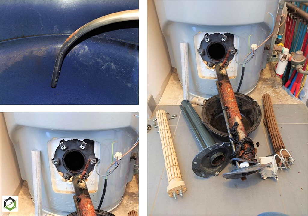 Ets Aquitaine Géothermie : Dépannage chauffe-eau géothermique SOFATH : Remplacement corps de chauffe et nettoyage de la cuve