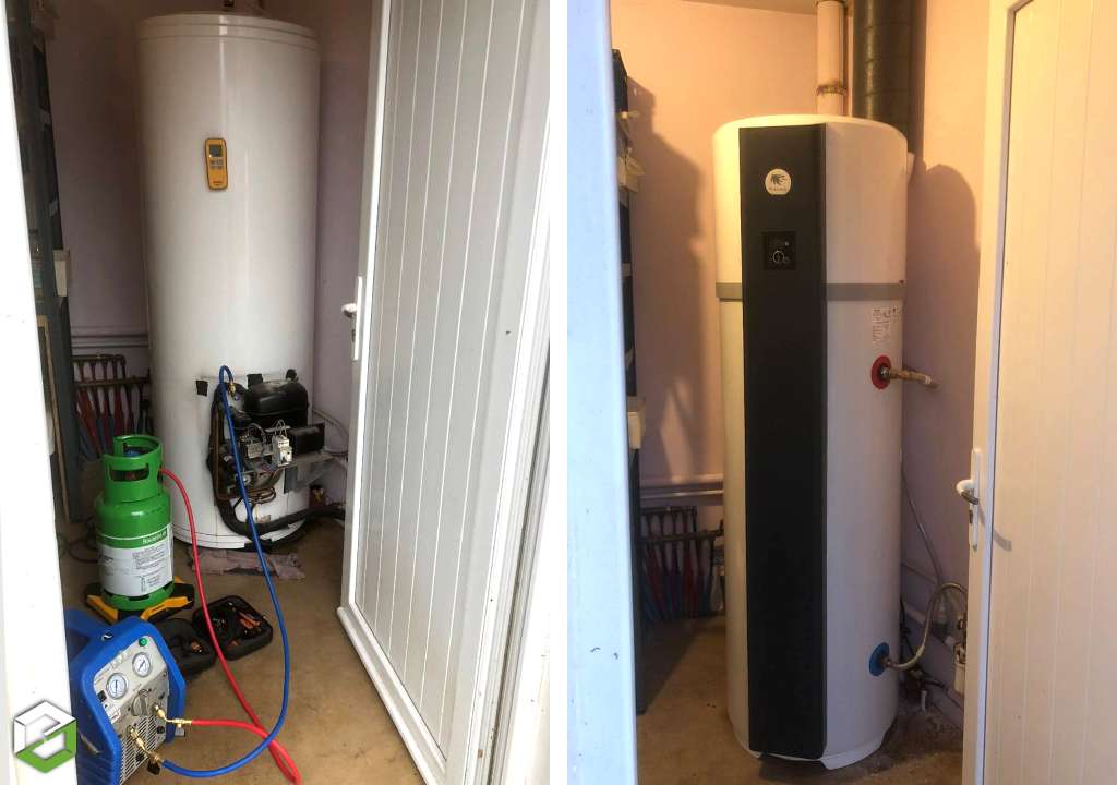 Ets Aquitaine Géothermie : Remplacement d'un cumulus par un ballon d'eau chaude Thermodynamique - Entreprise RGE