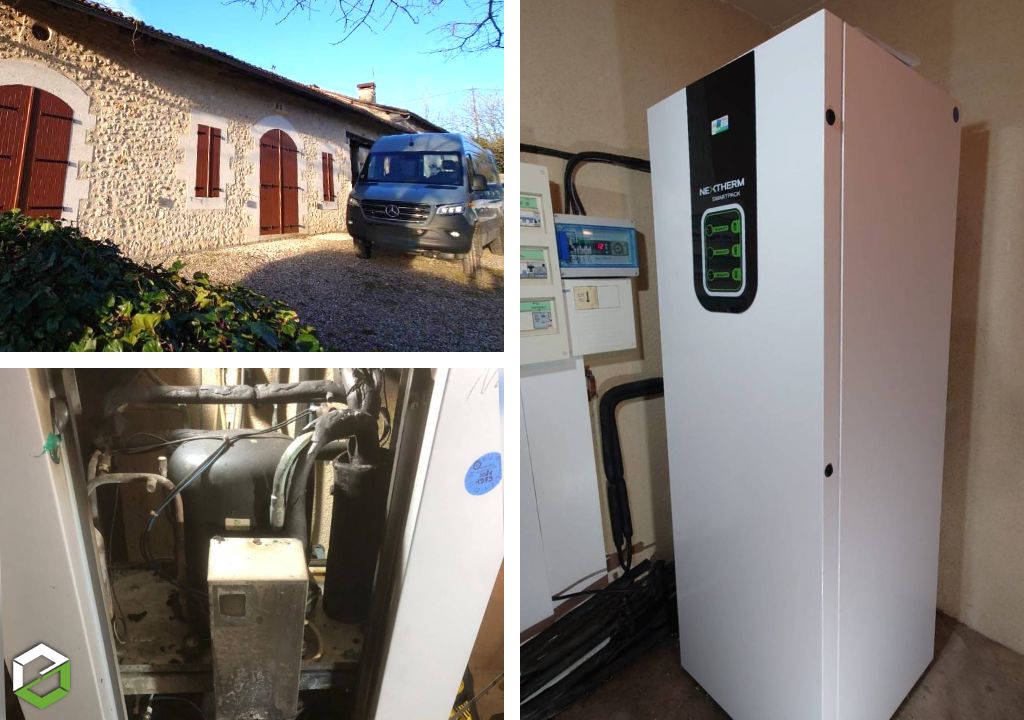 Ets Aquitaine Géothermie : Installation d'une pompe à chaleur NEXTHERM en remplacement d'une pompe à chaleur SOFATH - entreprise RGE