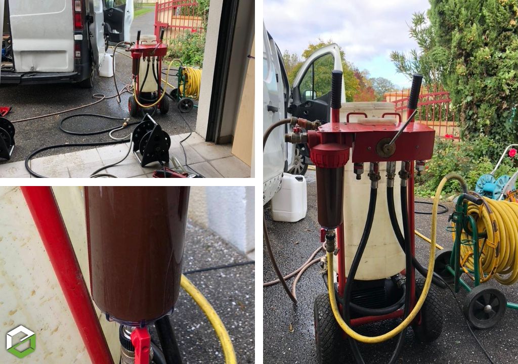 Ets Aquitaine Géothermie : Désembouage d'un circuit de plancher chauffant / ENTREPRISE RGE