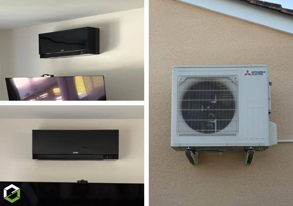 installation d'une climatisation mitsubishi noir / entreprise rge