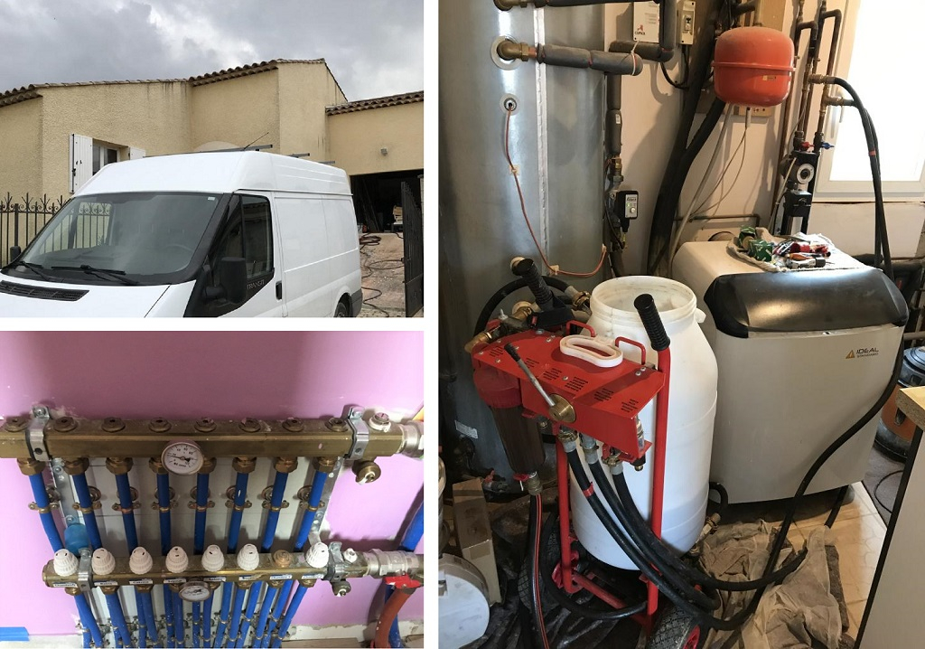 Artisan spécialiste du désembouage  sur plancher chauffant à Simiane Aix en Provence