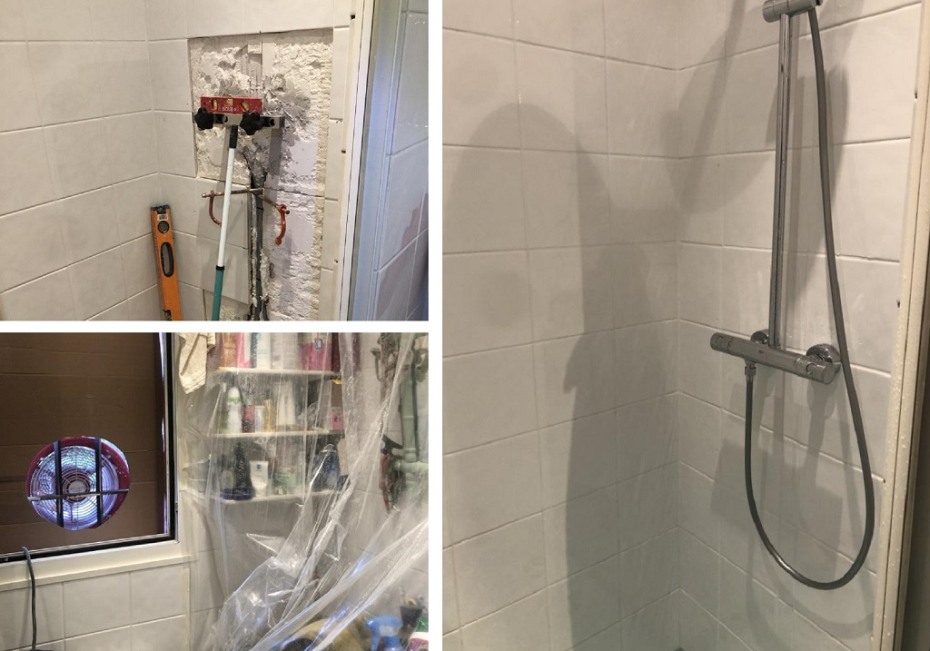 modification d’une douche carrelée sous extraction d’air