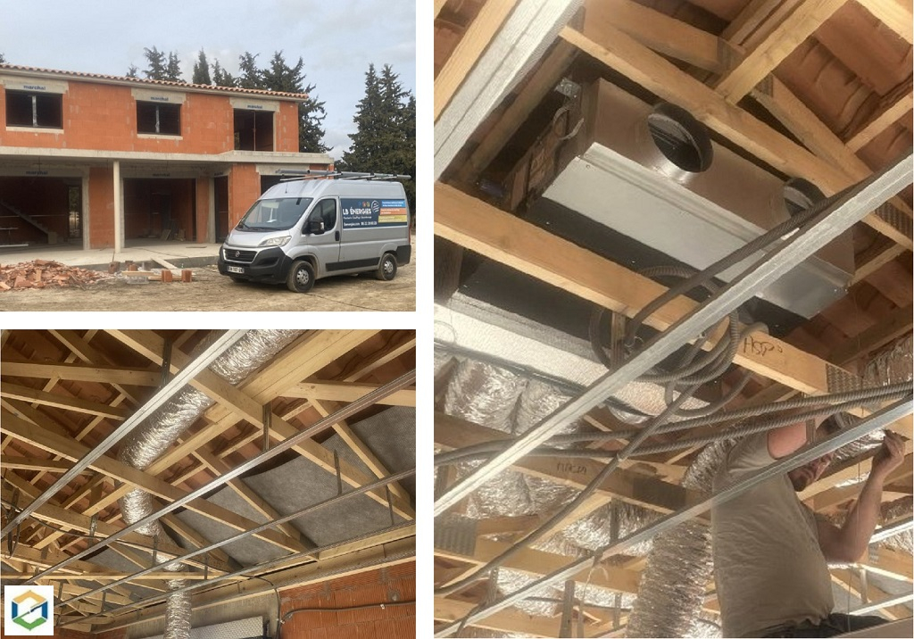 Consultez la chantier : installation d’une climatisation gainable sur une villa neuve