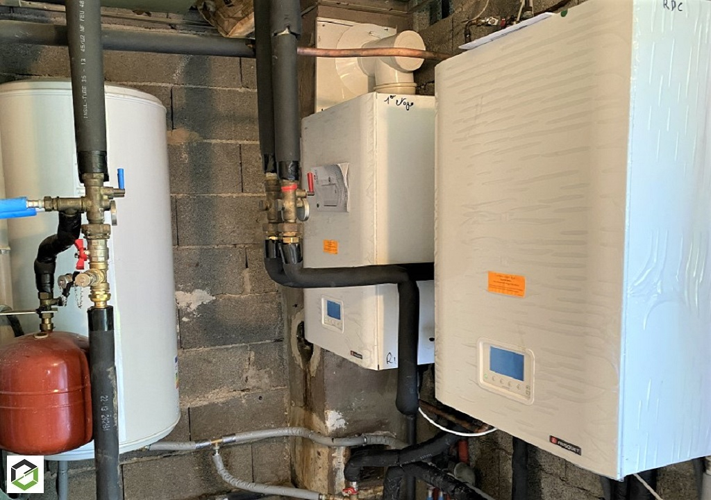 pose de deux chaudières frisquet gaz en duplex
