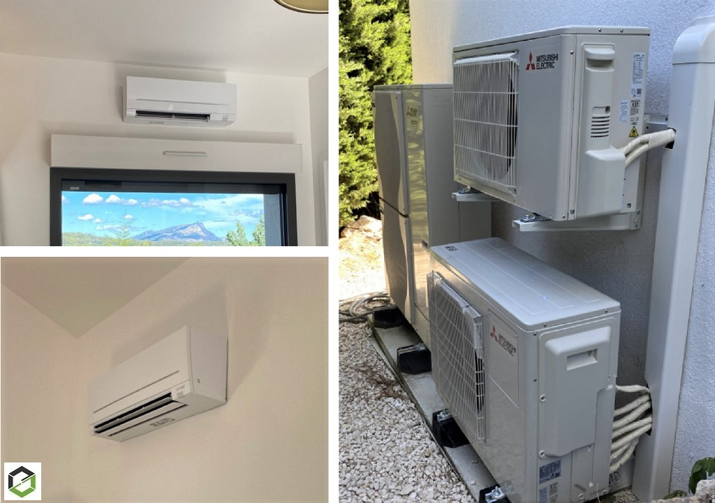 Consultez la chantier : entreprise pour la pose soignée et esthétique d'une climatisation mitsubishi - rge