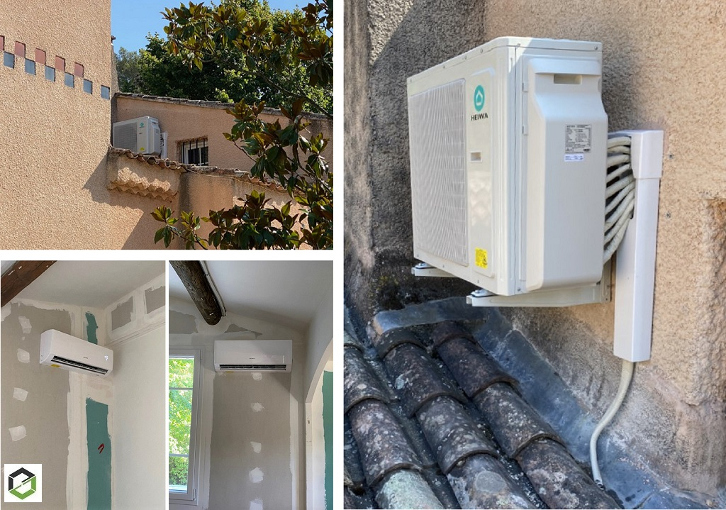 Consultez la chantier : pose d'une climatisation quadri-split par un artisan qui a le soucis de l'esthétique