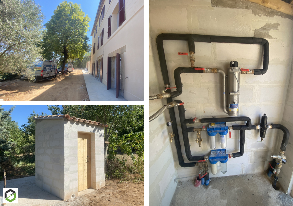 Consultez la chantier : installateur d’une station de filtration 10 m3/h pour 8 salles de bain
