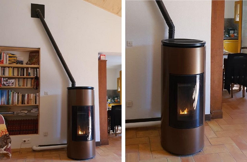 Installation d'un poêle à granulés MCZ modèle MOOD CONFORT AIR