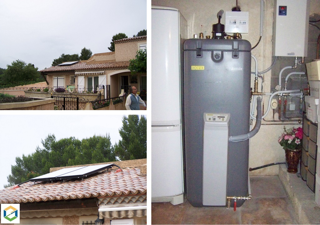 Consultez la chantier : installation d'un chauffage solaire avec chaudière rotex/daikin