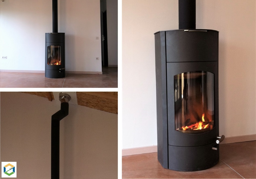 installation d'un poêle à bois austroflamm modèle koko  xtra
