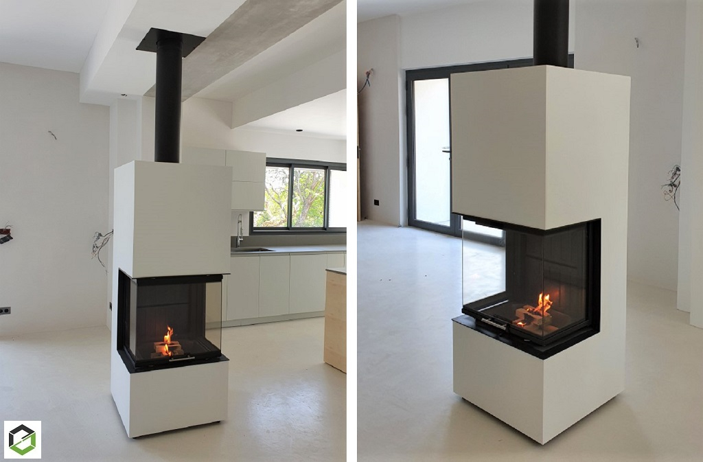 Consultez la chantier : installation d'un poêle à bois de la marque spartherm modèle ares 