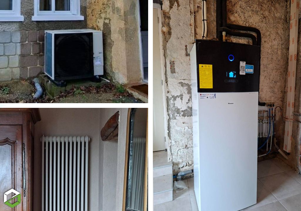 Pompe à chaleur DAIKIN chauffage et eau chaude sanitaire en remplacement d'une chaudière fioul