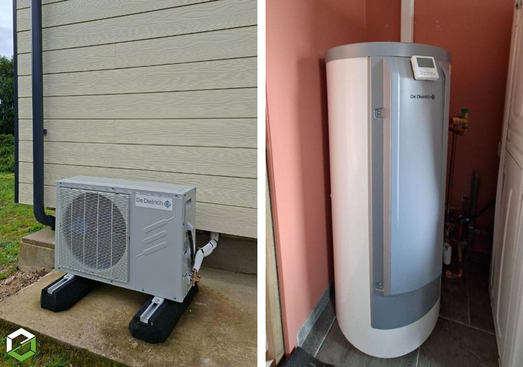 Chauffe eau thermodynamique split De Dietrich installé par Ambiance Confort Energies RGE Qualipac