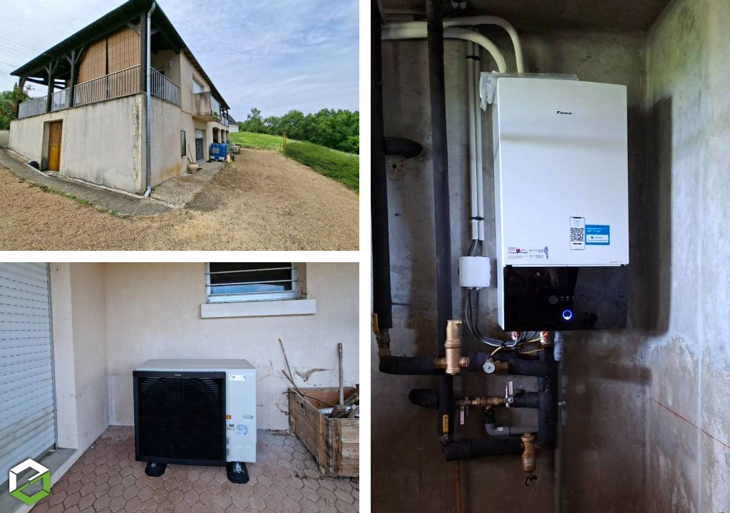 Consultez la chantier : pompe à chaleur air /eau daikin par installateur rge avec primes edf