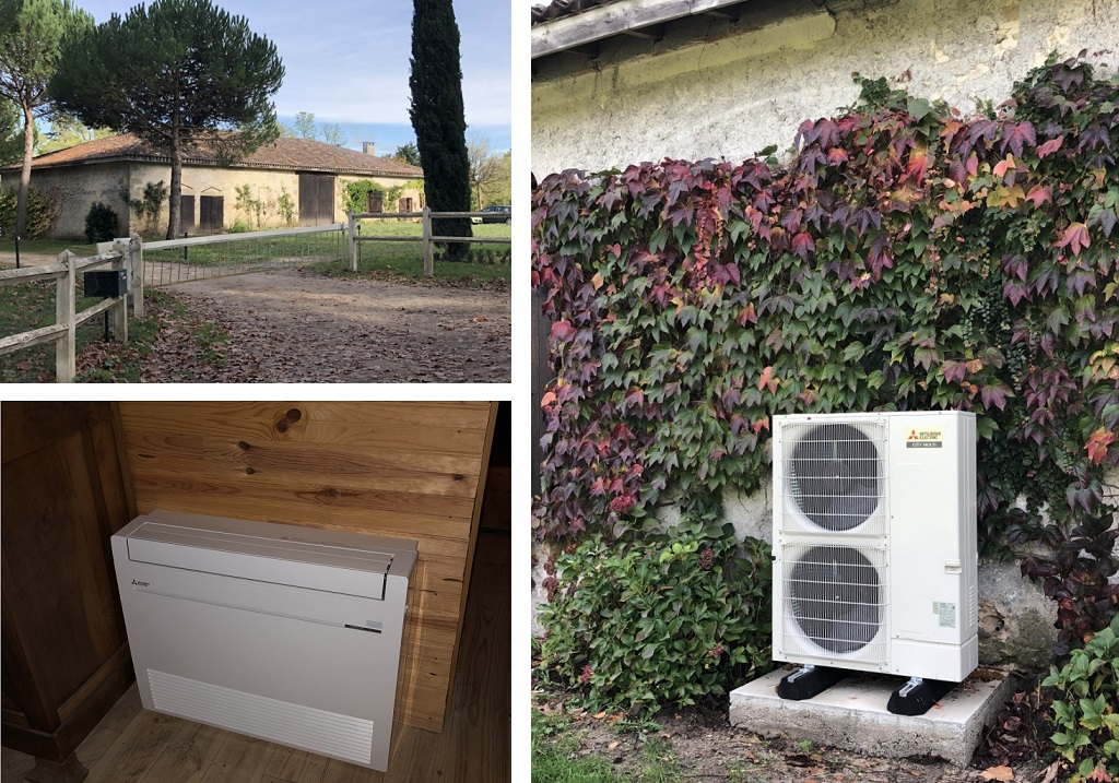 Installation Climatisation DRV conciergerie du chateau Cazeneuve - chauffagiste RGE QualiPAC