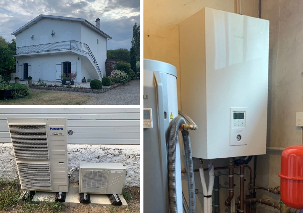 Remplacement d'une vieille chaudière par une PAC Air/Eau PANASONIC + ballon thermodynamique MITSUBISHI
