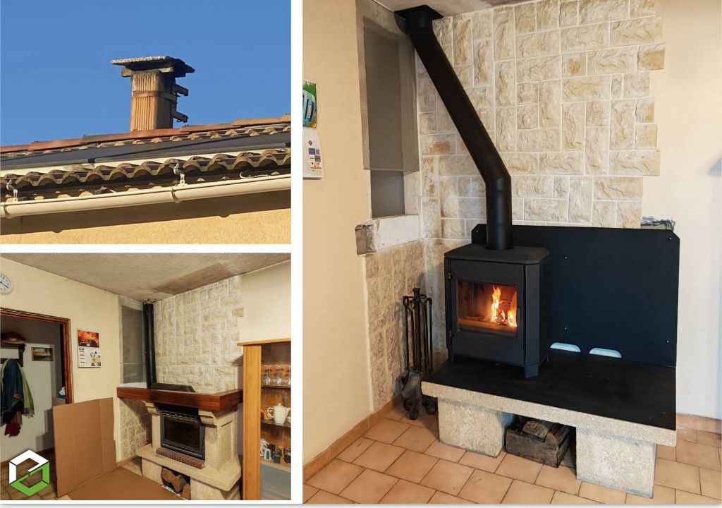 Remplacement d'une ancienne cheminée par un poêle à bois plus performant-Gard (30)