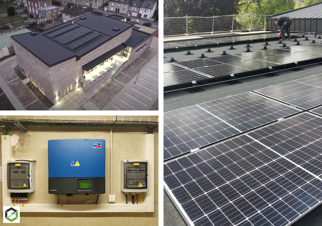 Installation solaire photovoltaïque pour une salle des fêtes