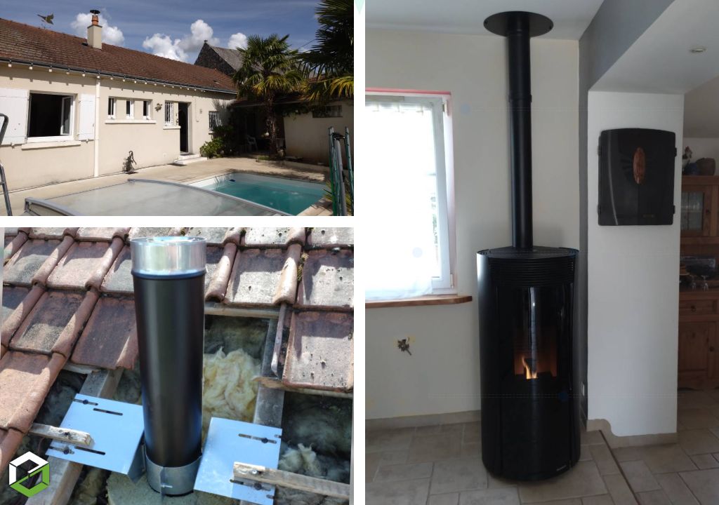 Entreprise  RGE QualiBois, Installation d'un poêle à granulés de bois  Palazzetti à Fondettes 