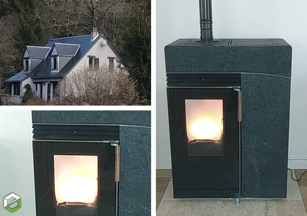 Entreprise  RGE QualiBois, Installation d'un poêle à granulés de bois  Hoben  à Fondettes 