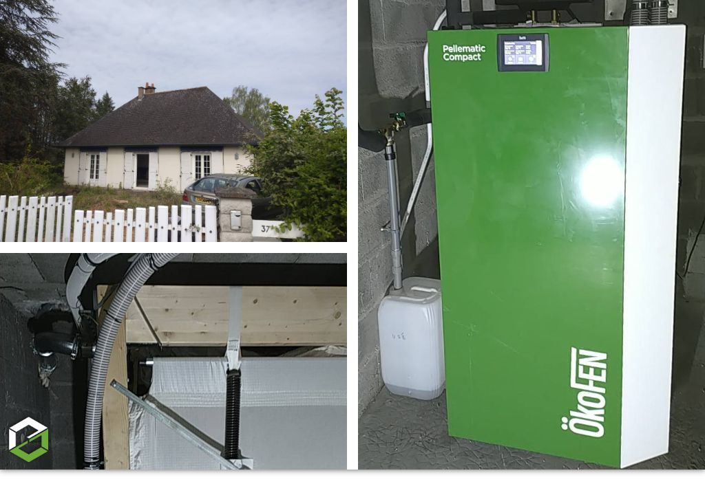 Entreprise  RGE QualiBois, Installation d'une Chaudière  à granulés de bois  Okofen   à  Fondettes 